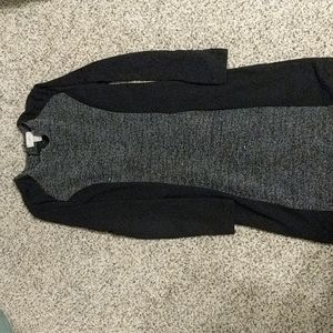 Loft petite small long sleeve black dress